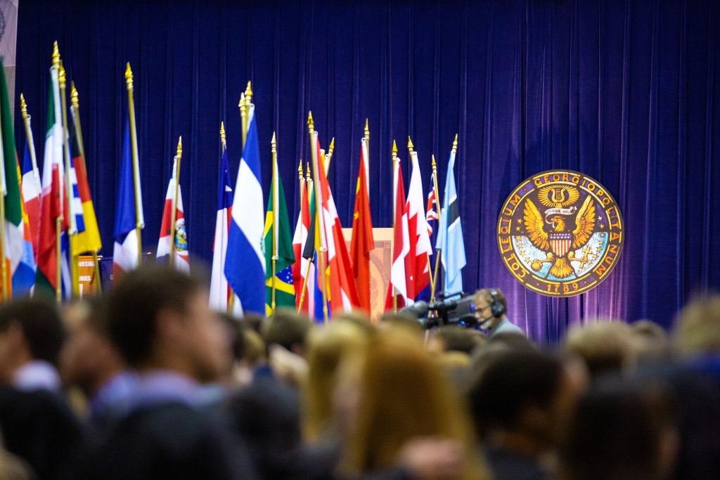 Flags in processional