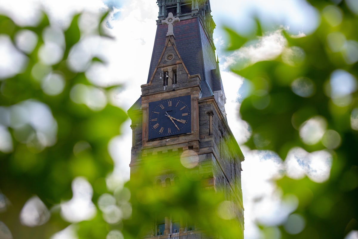 Healy Hall through trees