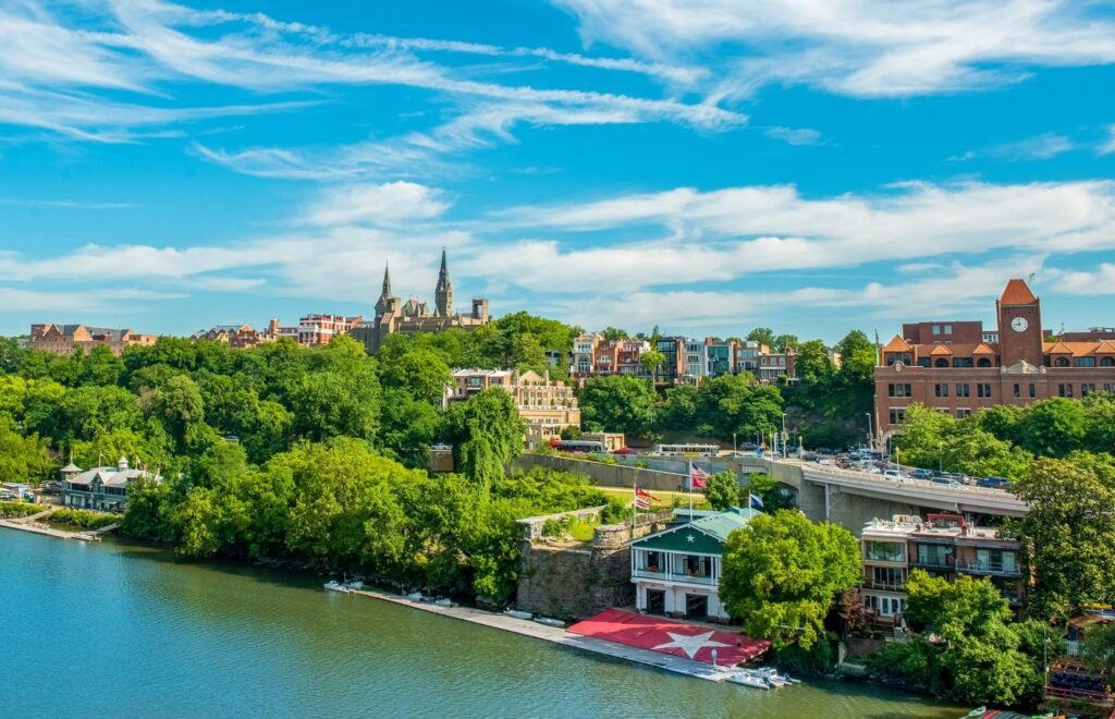 view of Georgetown from across the river