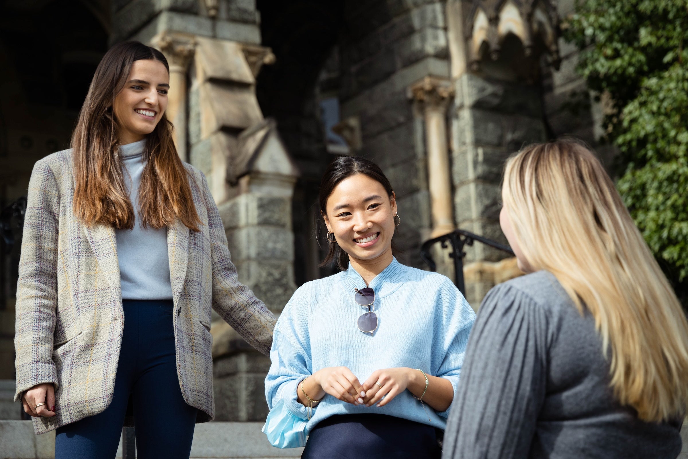 Students talking together outside